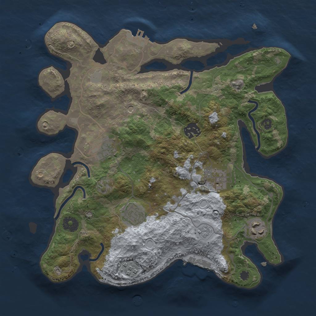 Rust Map: Procedural Map, Size: 3000, Seed: 1118647685, 15 Monuments