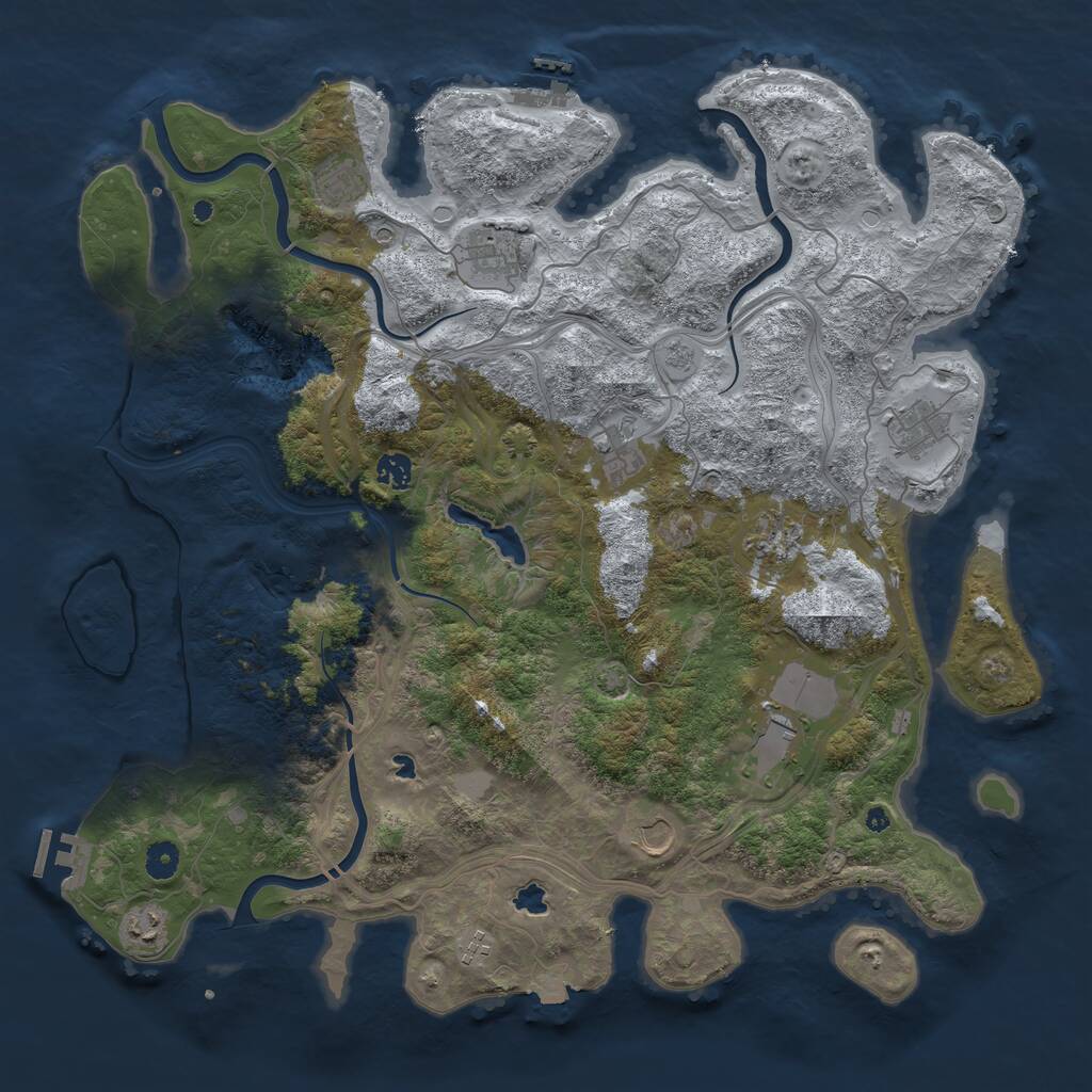 Rust Map: Procedural Map, Size: 4500, Seed: 13087652, 16 Monuments