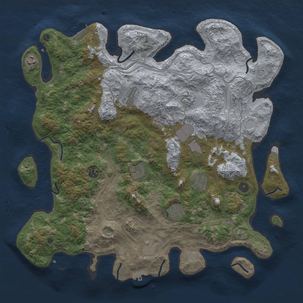 Rust Map: Procedural Map, Size: 4500, Seed: 13087652, 19 Monuments