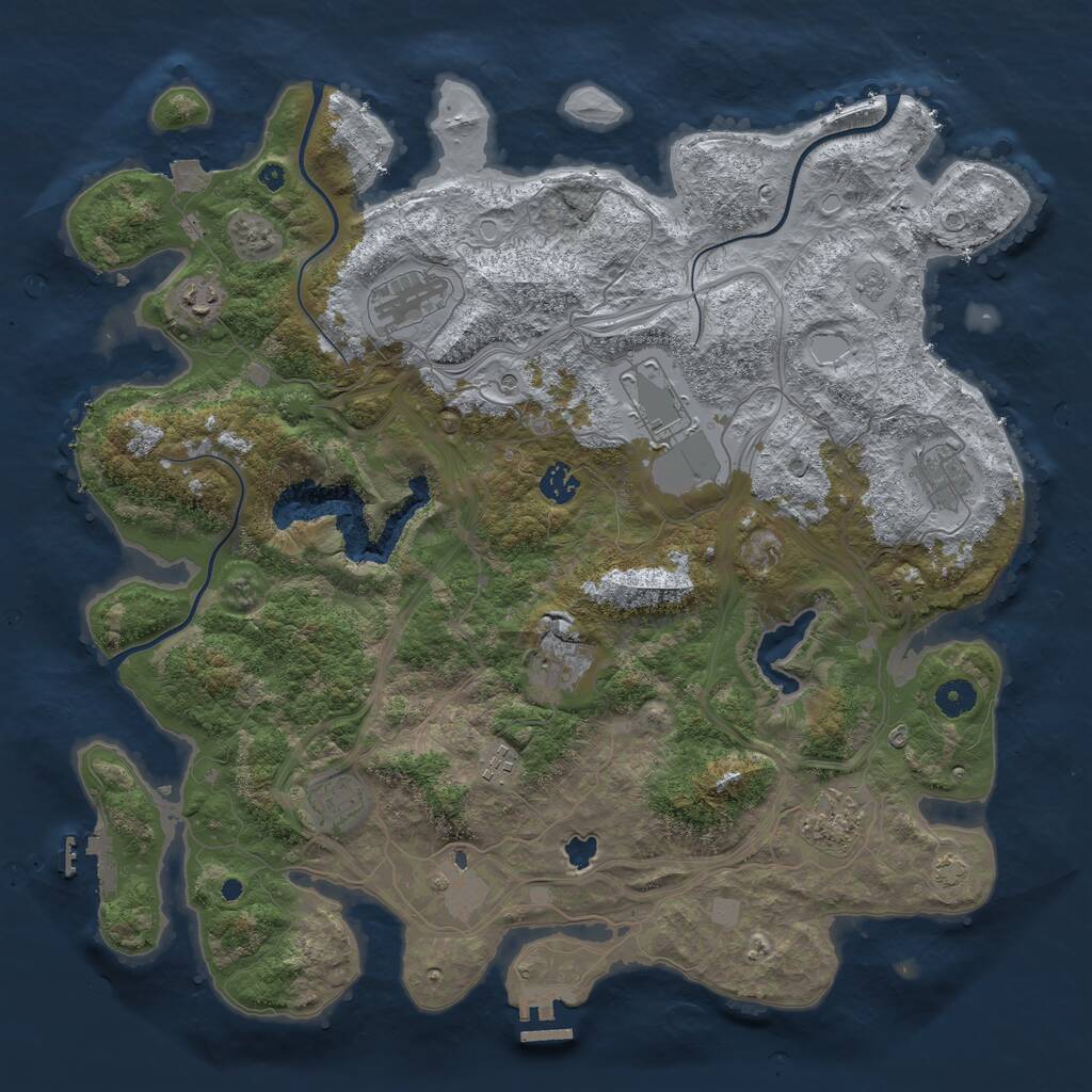 Rust Map: Procedural Map, Size: 4250, Seed: 1797250391, 16 Monuments
