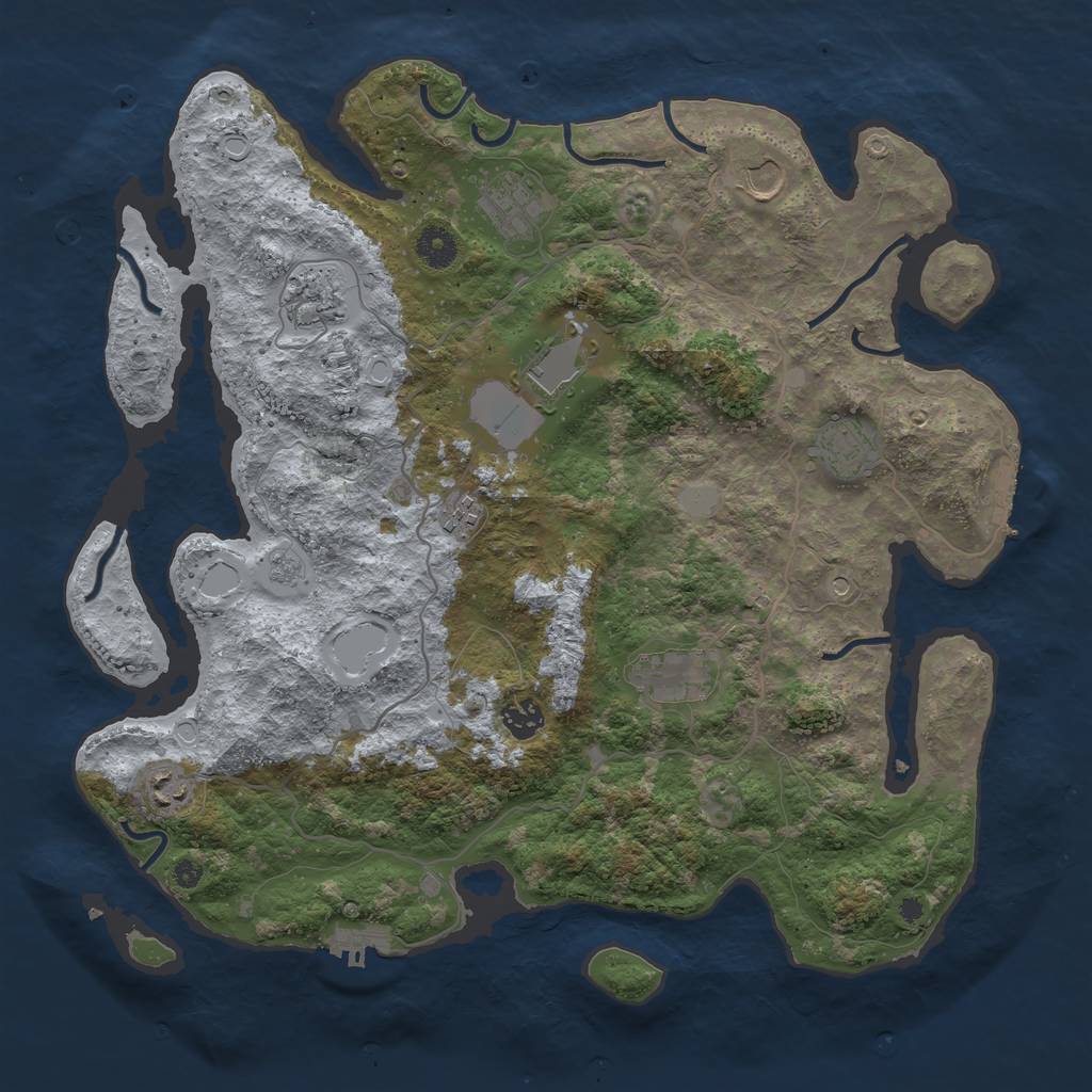 Rust Map: Procedural Map, Size: 4000, Seed: 2051924938, 18 Monuments