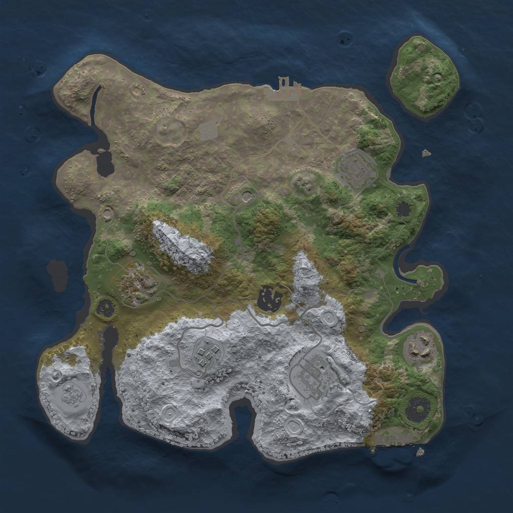 Rust Map: Procedural Map, Size: 3000, Seed: 1903501502, 15 Monuments
