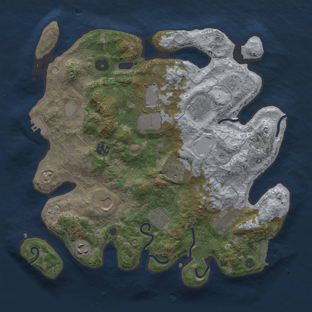 Rust Map: Procedural Map, Size: 3500, Seed: 14059911, 18 Monuments