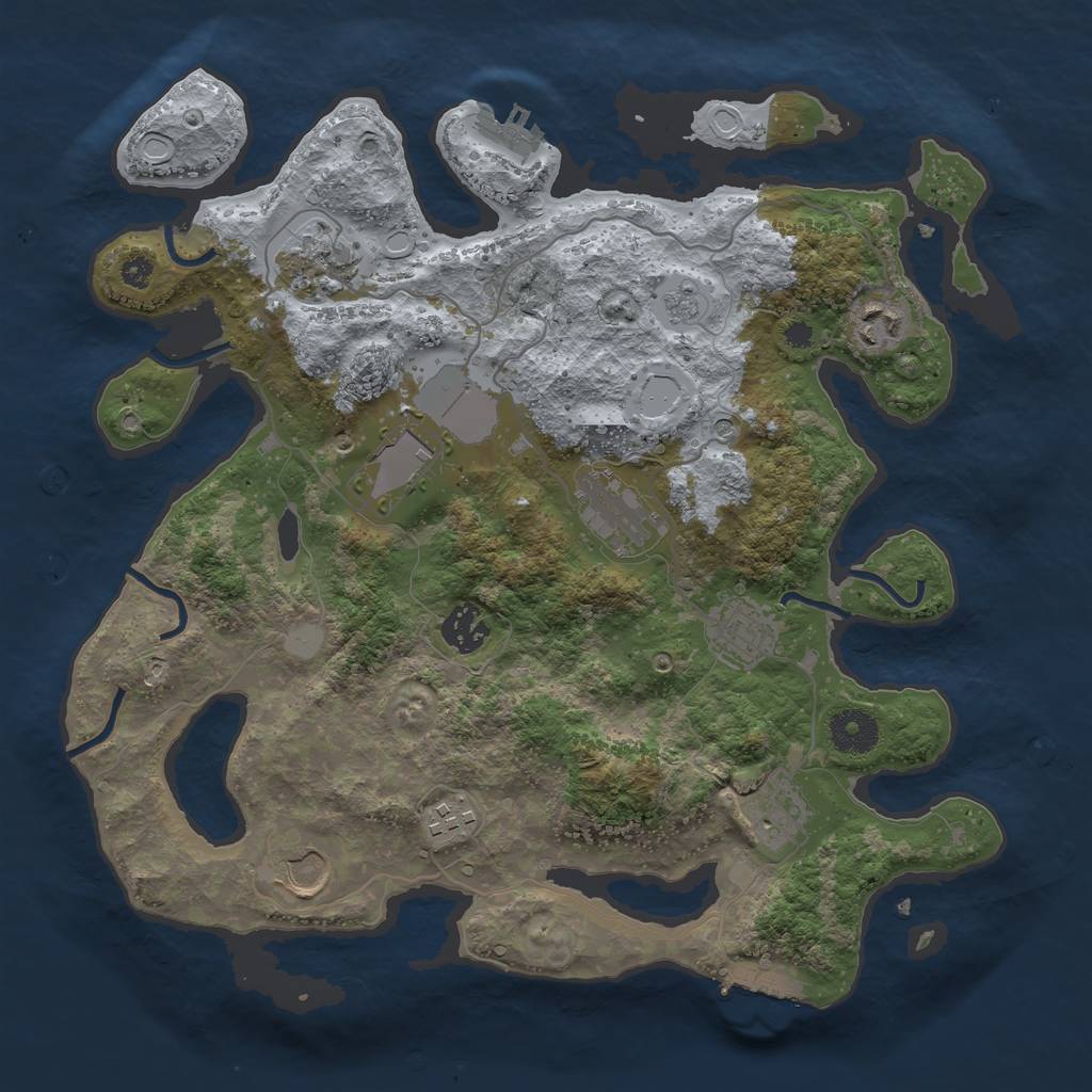 Rust Map: Procedural Map, Size: 3500, Seed: 348620731, 16 Monuments