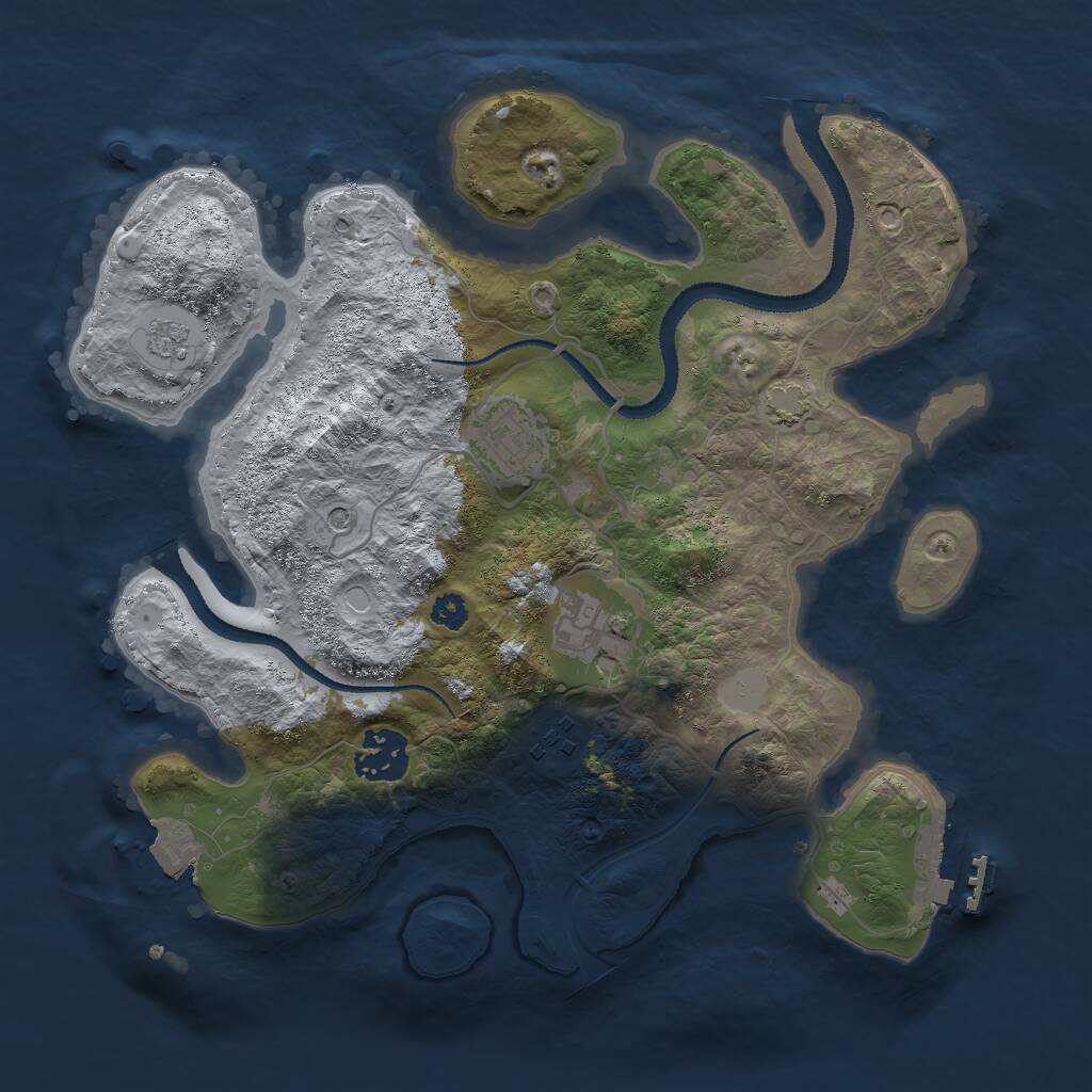 Rust Map: Procedural Map, Size: 3000, Seed: 1079213912, 9 Monuments