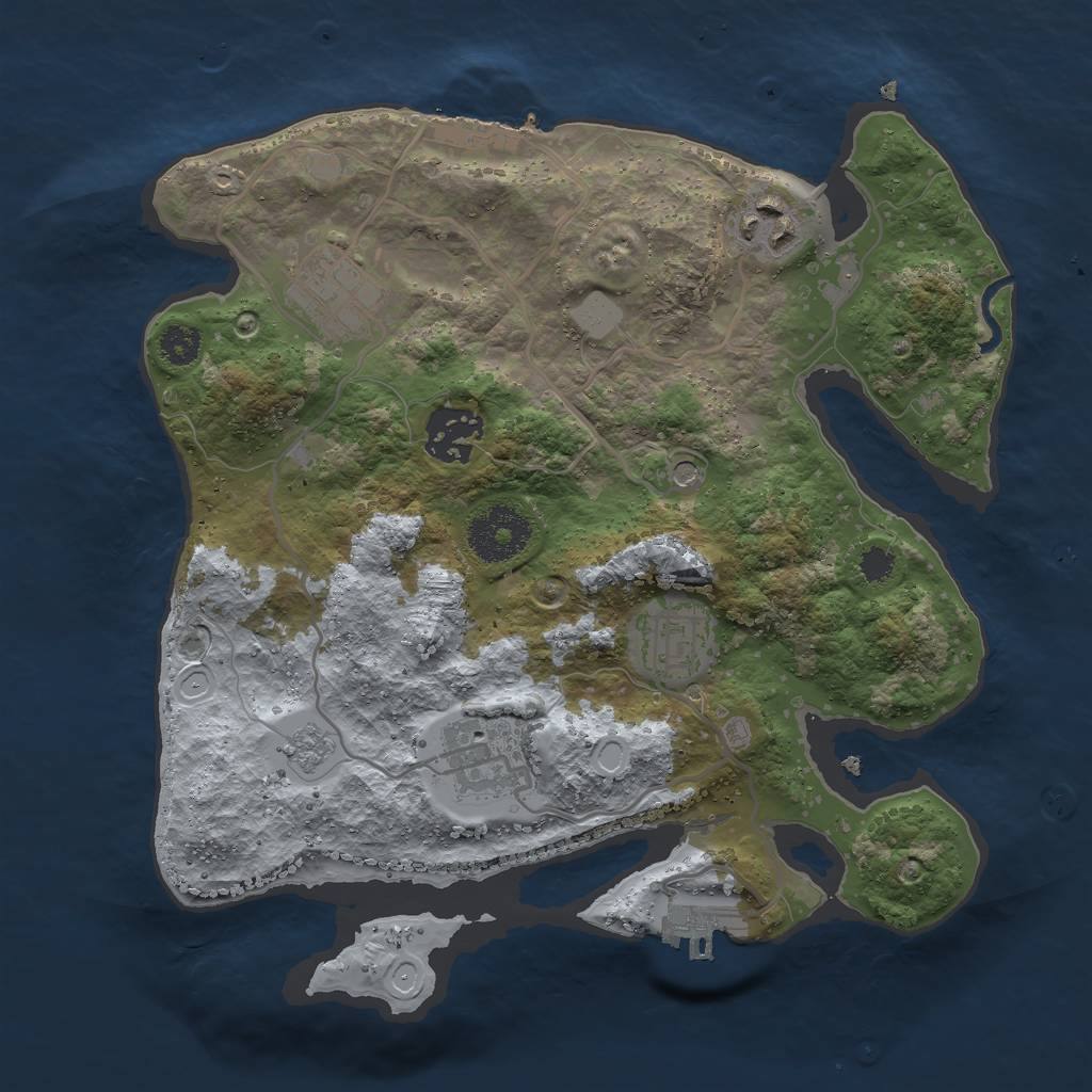 Rust Map: Procedural Map, Size: 2800, Seed: 19889570, 14 Monuments