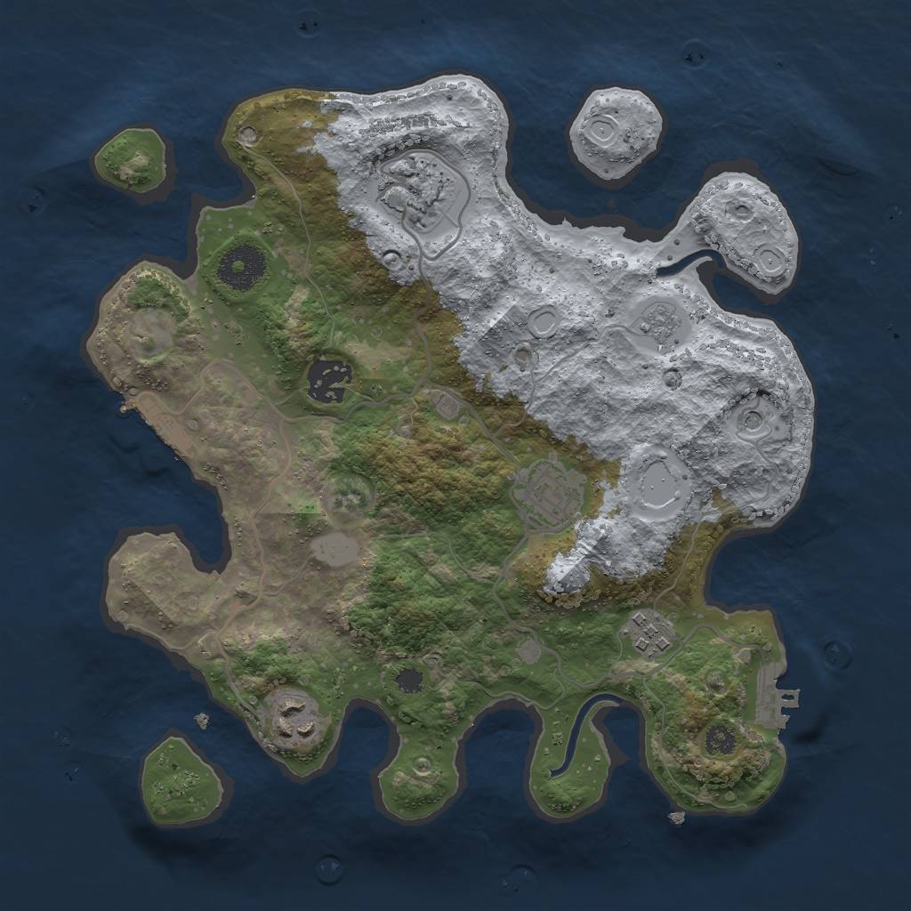 Rust Map: Procedural Map, Size: 3000, Seed: 1921103479, 14 Monuments