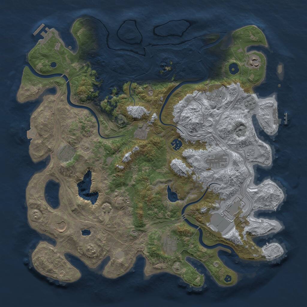 Rust Map: Procedural Map, Size: 4250, Seed: 1839878354, 17 Monuments
