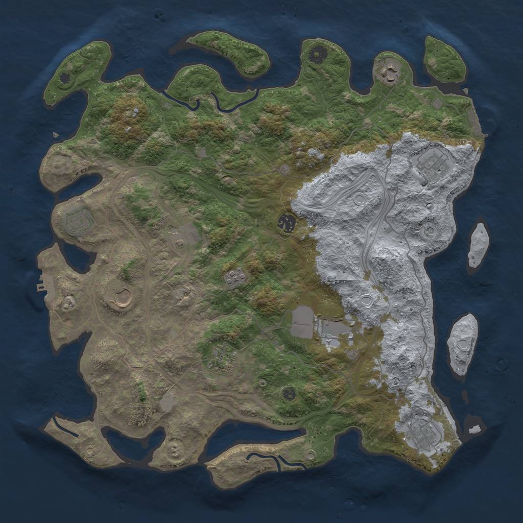 Rust Map: Procedural Map, Size: 4250, Seed: 508023090, 18 Monuments