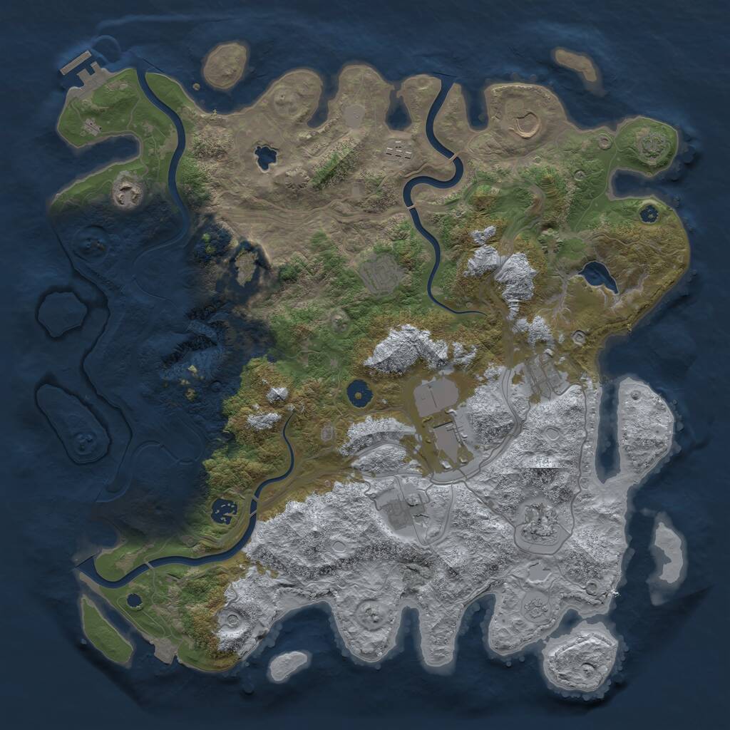 Rust Map: Procedural Map, Size: 4250, Seed: 1580119955, 15 Monuments