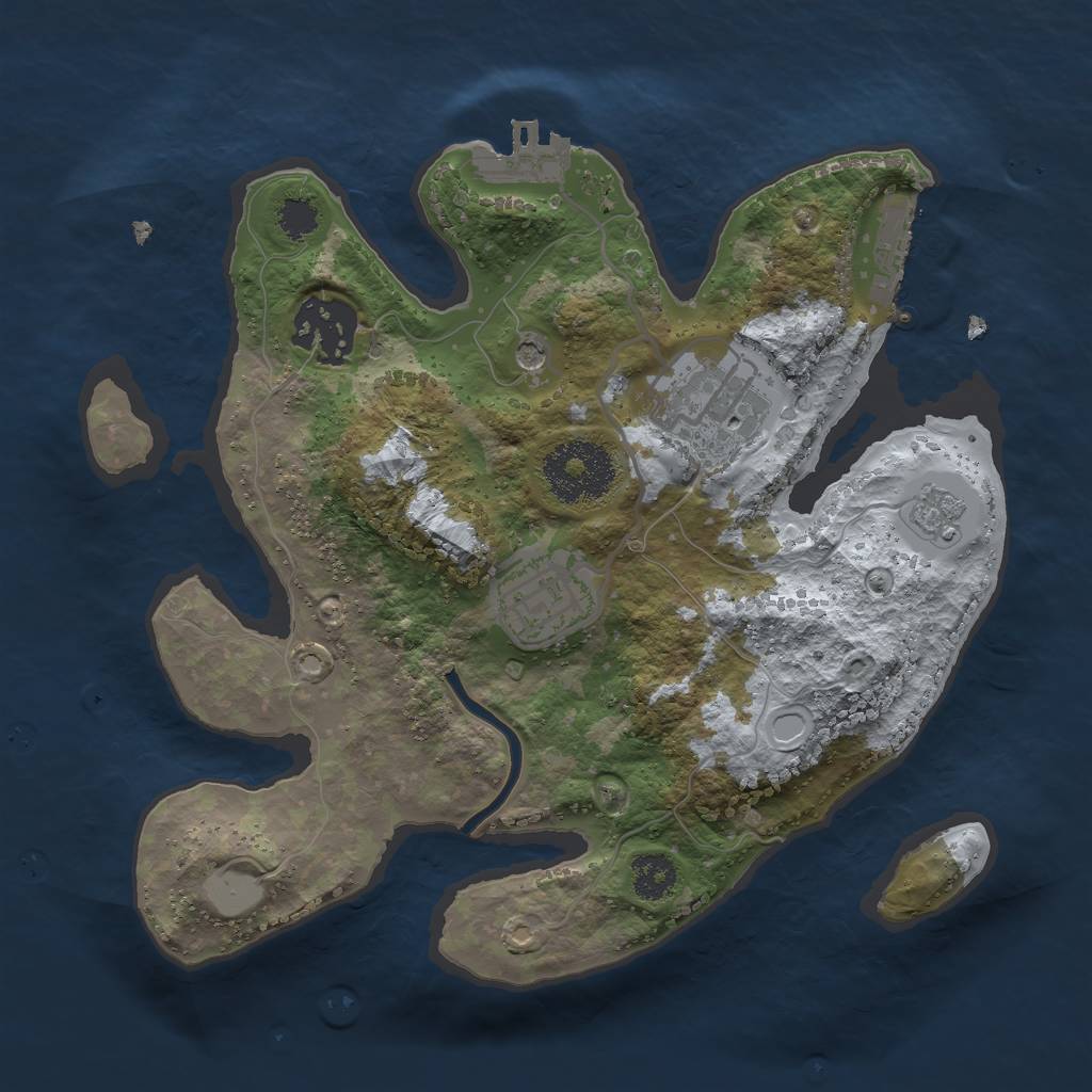 Rust Map: Procedural Map, Size: 2450, Seed: 9969, 12 Monuments