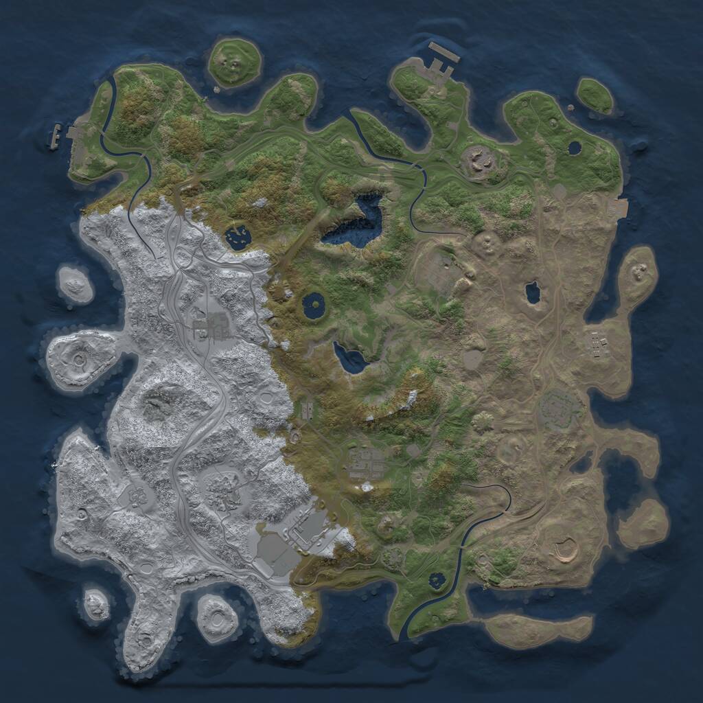 Rust Map: Procedural Map, Size: 4250, Seed: 753441265, 16 Monuments