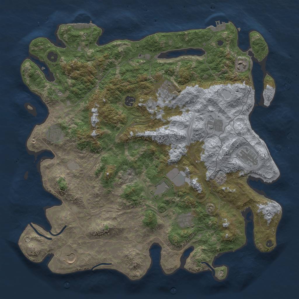 Rust Map: Procedural Map, Size: 4250, Seed: 8573082, 18 Monuments