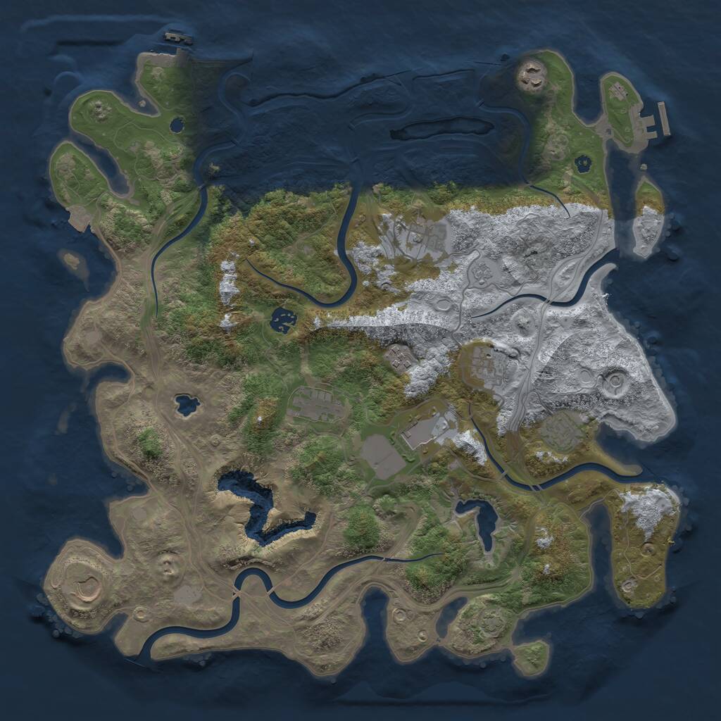 Rust Map: Procedural Map, Size: 4250, Seed: 8573082, 15 Monuments