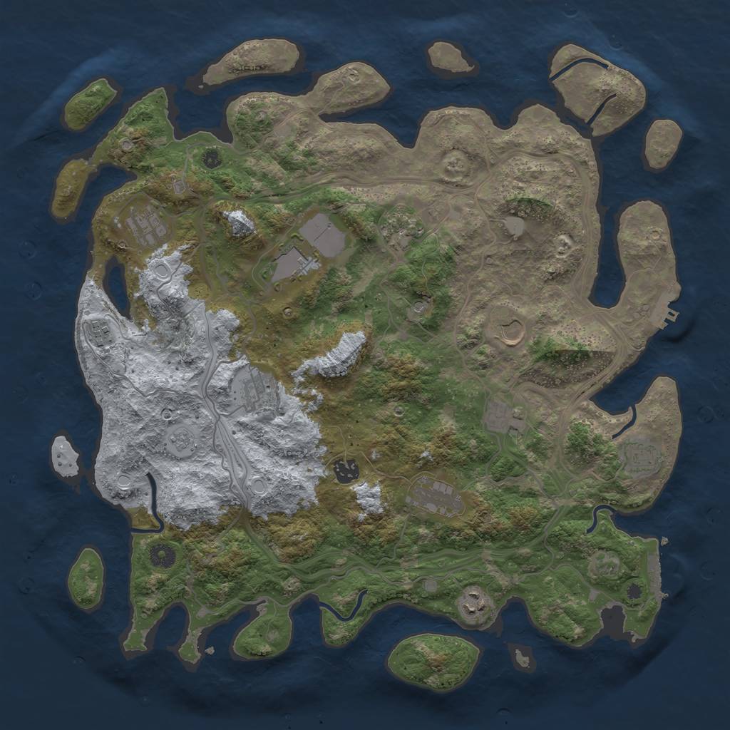 Rust Map: Procedural Map, Size: 4250, Seed: 1906020986, 20 Monuments