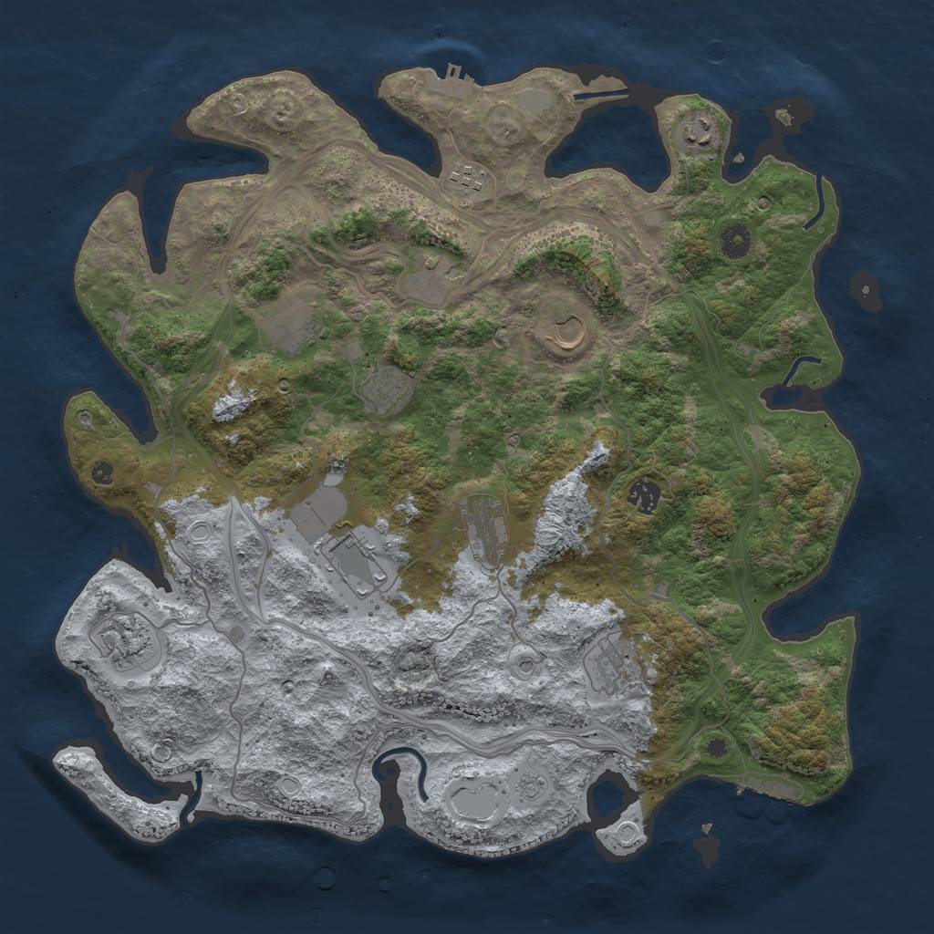 Rust Map: Procedural Map, Size: 4250, Seed: 2100664355, 20 Monuments