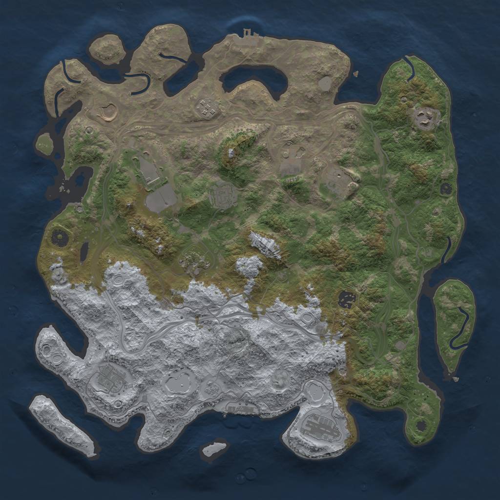 Rust Map: Procedural Map, Size: 4250, Seed: 422851175, 20 Monuments