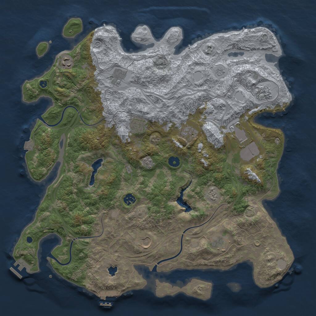 Rust Map: Procedural Map, Size: 4250, Seed: 455896655, 16 Monuments