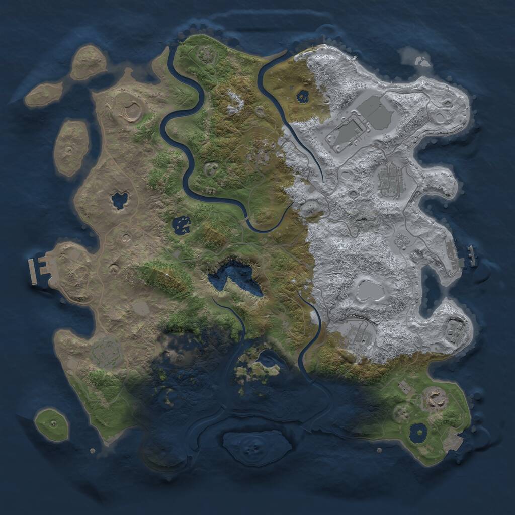Rust Map: Procedural Map, Size: 4000, Seed: 5014978, 16 Monuments