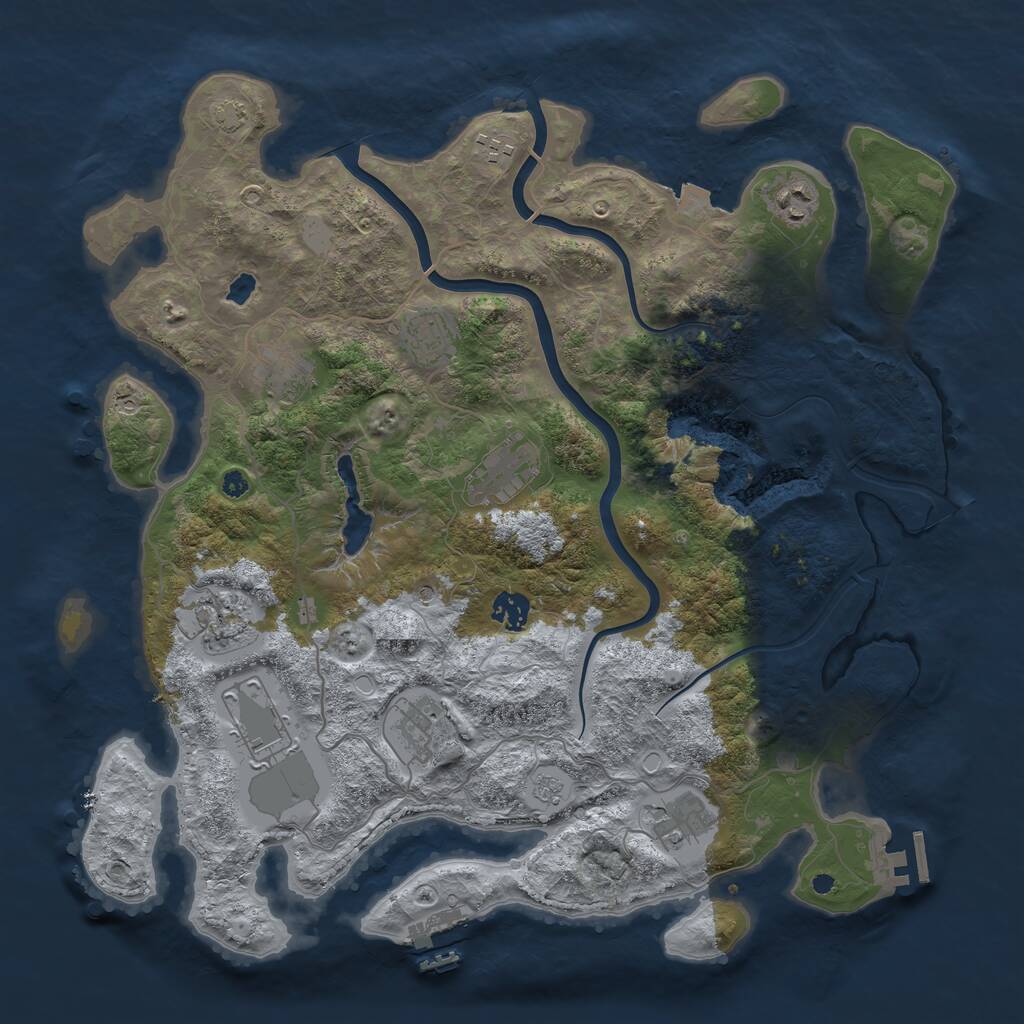 Rust Map: Procedural Map, Size: 4000, Seed: 23629195, 16 Monuments