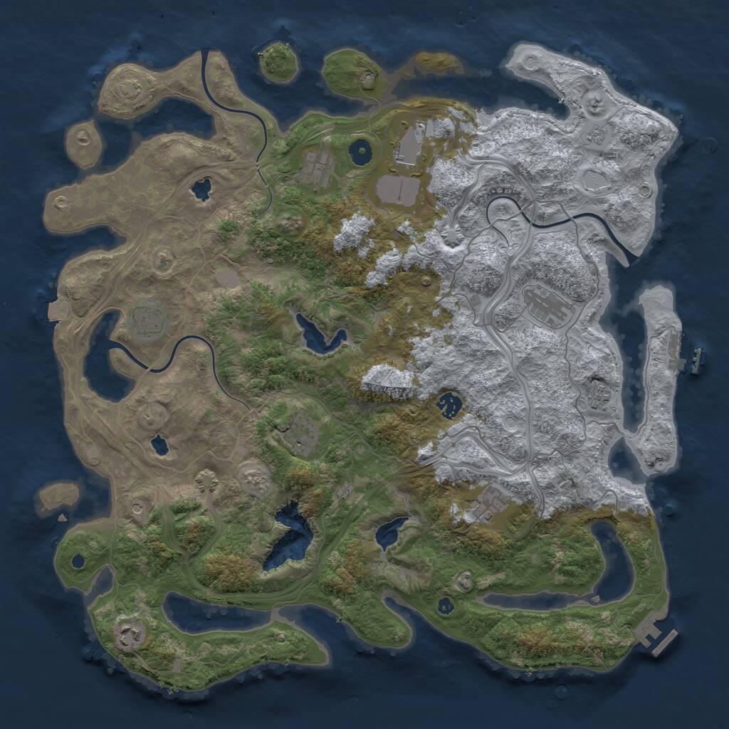 Rust Map: Procedural Map, Size: 4500, Seed: 717693857, 15 Monuments