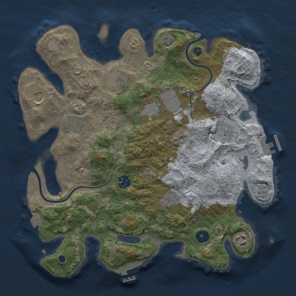 Rust Map: Procedural Map, Size: 3500, Seed: 201698370, 15 Monuments