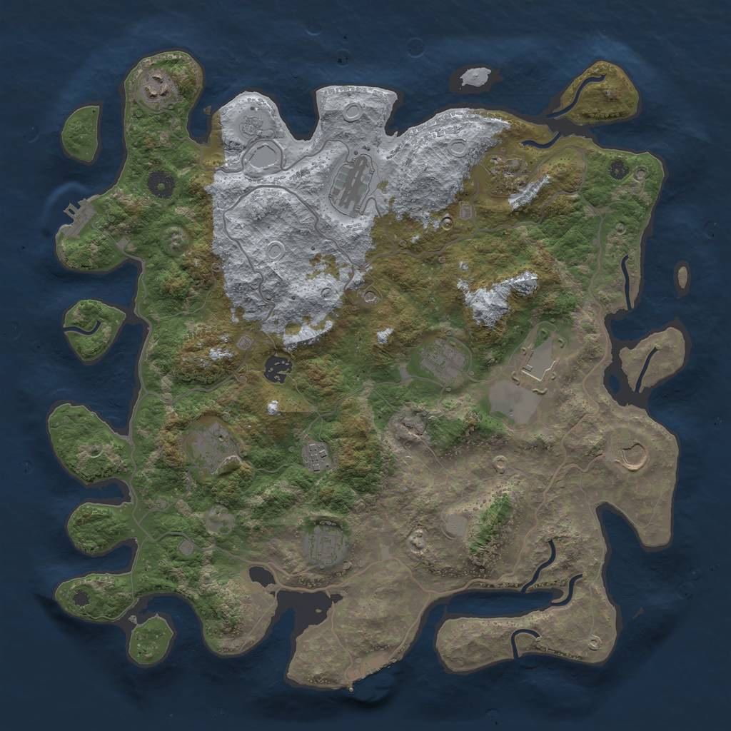 Rust Map: Procedural Map, Size: 4000, Seed: 799928052, 19 Monuments
