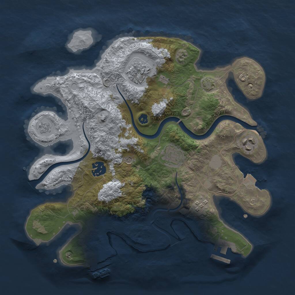 Rust Map: Procedural Map, Size: 3000, Seed: 565176937, 11 Monuments