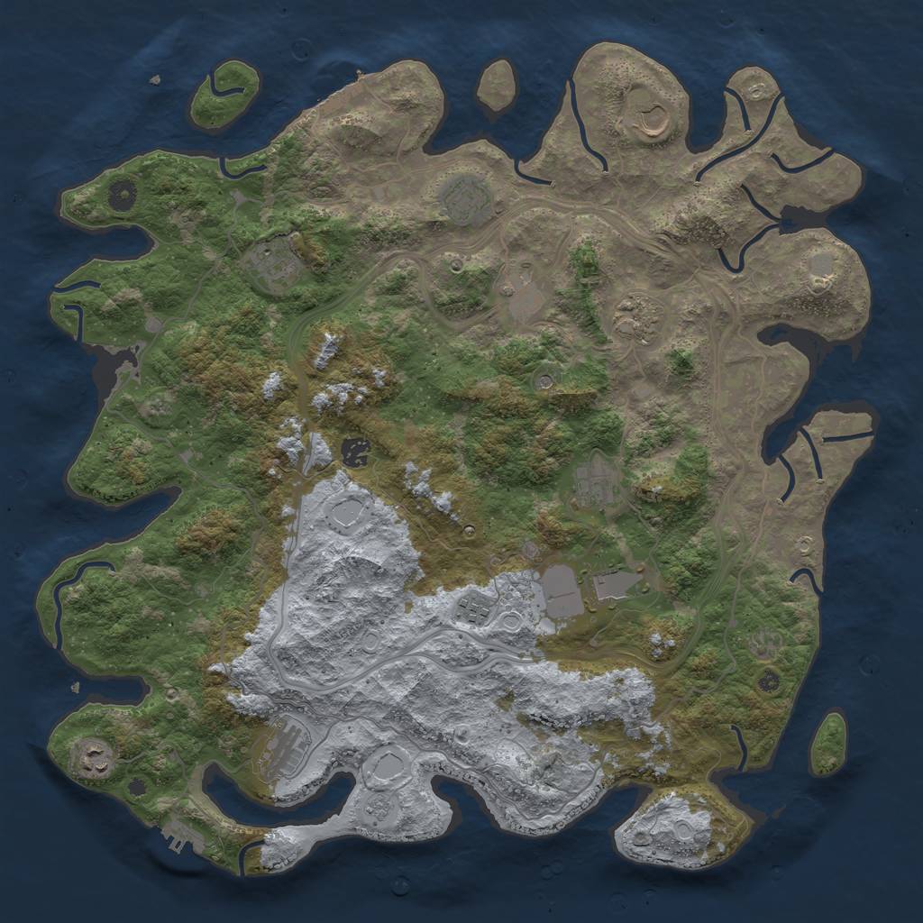 Rust Map: Procedural Map, Size: 4500, Seed: 680579728, 20 Monuments