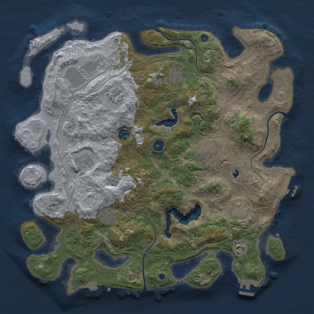 Rust Map: Procedural Map, Size: 4250, Seed: 2111880763, 16 Monuments