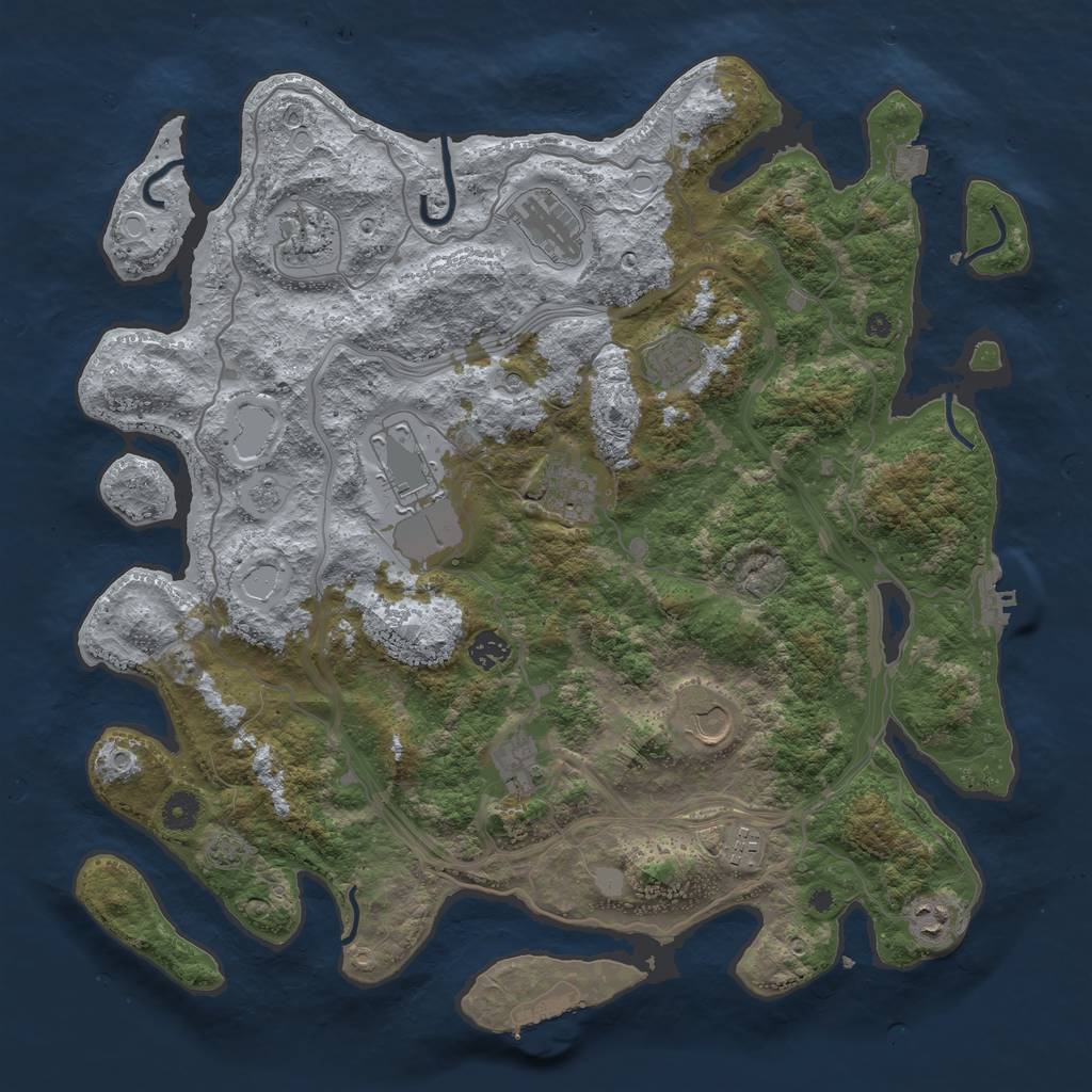 Rust Map: Procedural Map, Size: 4250, Seed: 506441851, 18 Monuments