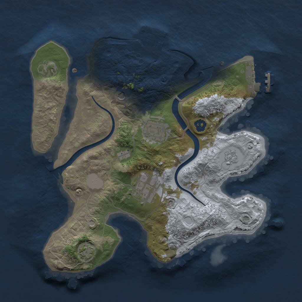 Rust Map: Procedural Map, Size: 2500, Seed: 193208051, 8 Monuments