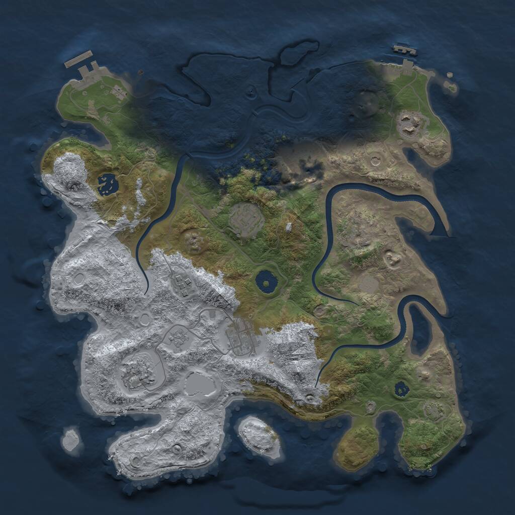 Rust Map: Procedural Map, Size: 3500, Seed: 1653149928, 13 Monuments