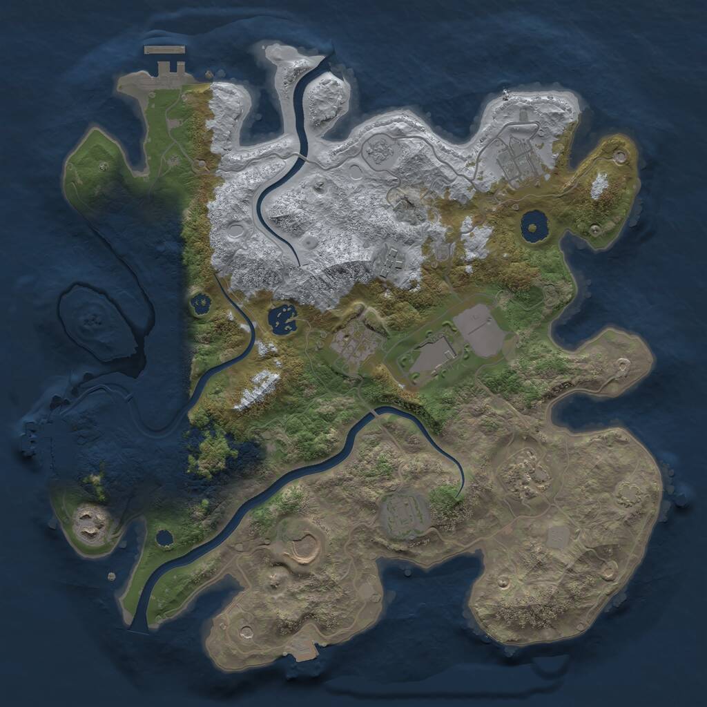 Rust Map: Procedural Map, Size: 3500, Seed: 610801899, 15 Monuments