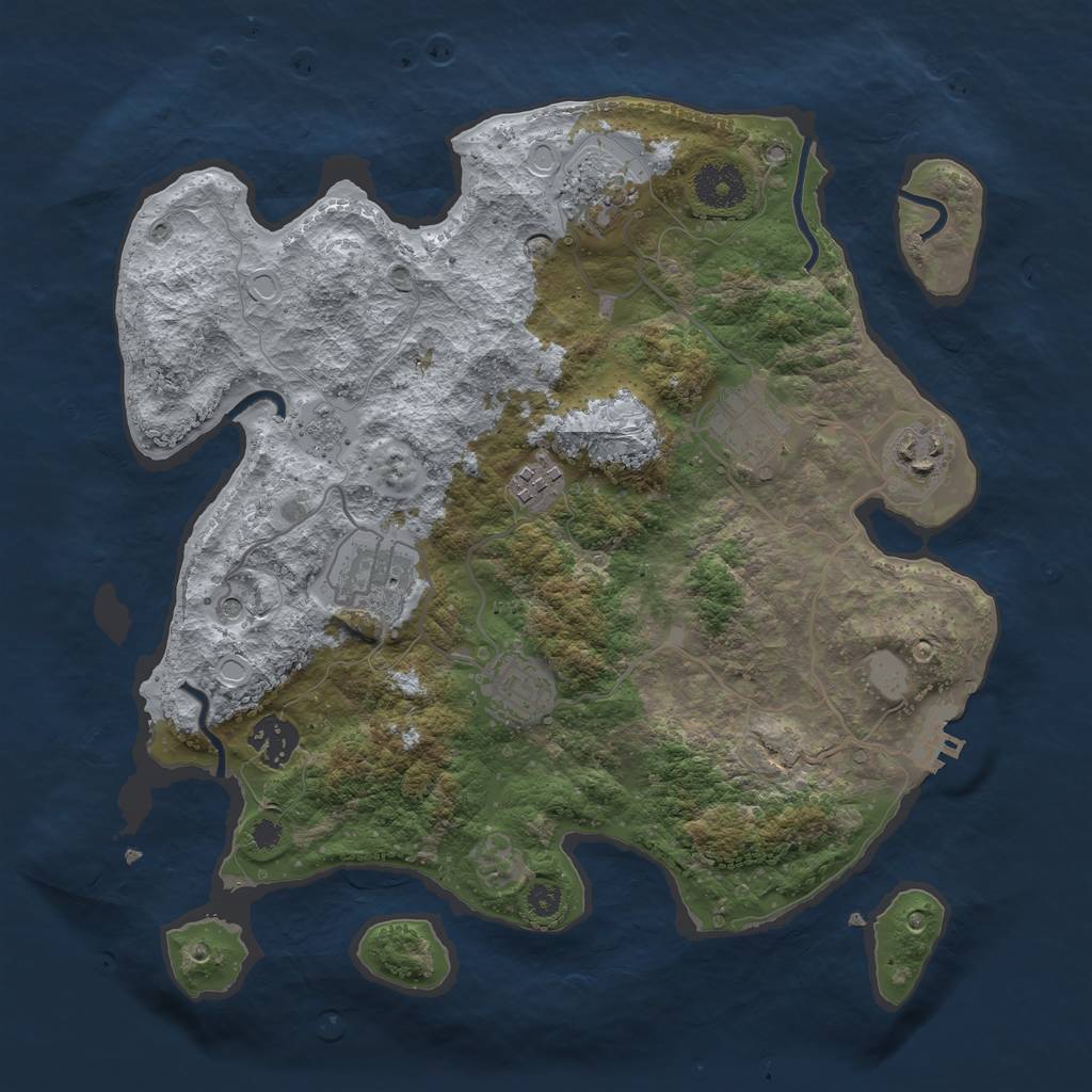 Rust Map: Procedural Map, Size: 3333, Seed: 16405, 15 Monuments