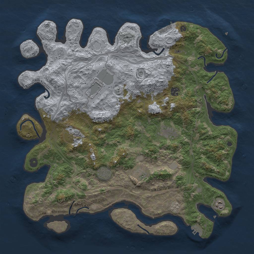 Rust Map: Procedural Map, Size: 4250, Seed: 998011, 17 Monuments