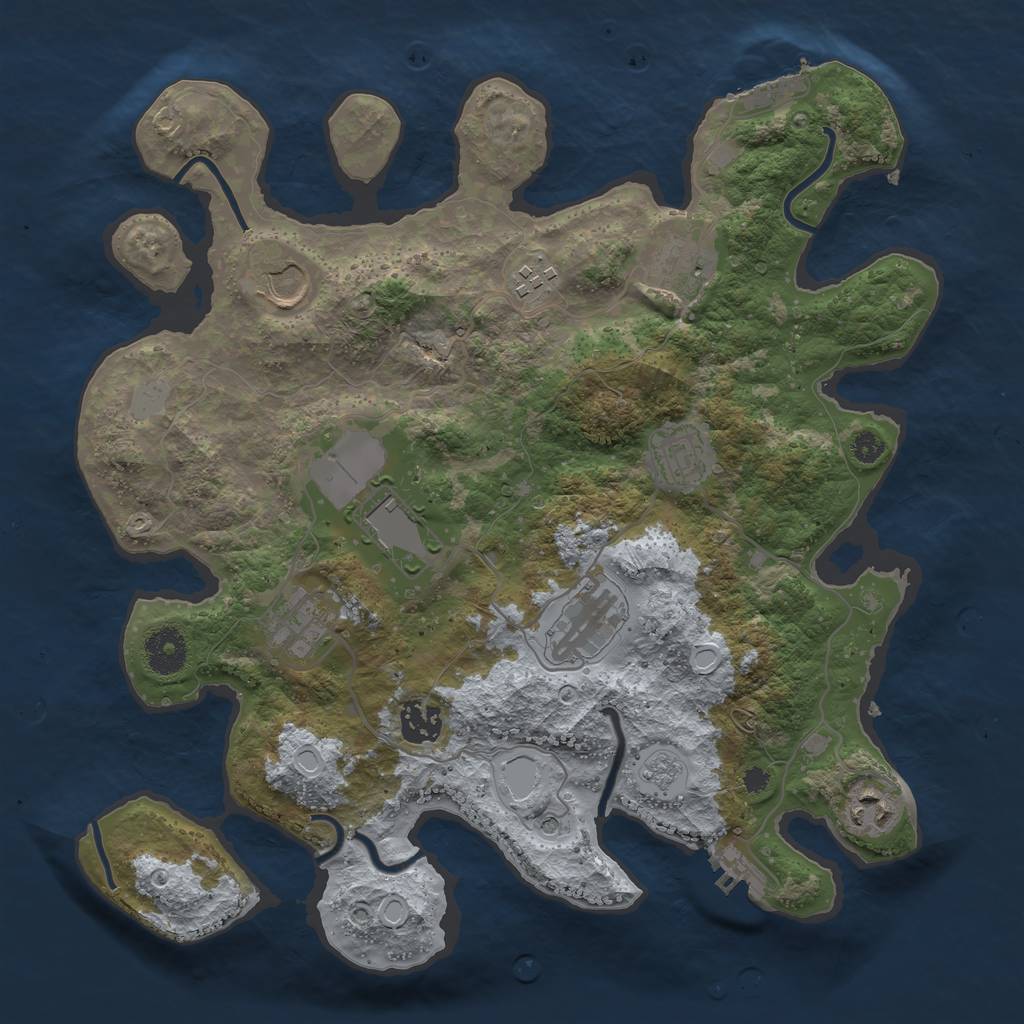 Rust Map: Procedural Map, Size: 3500, Seed: 6561, 18 Monuments