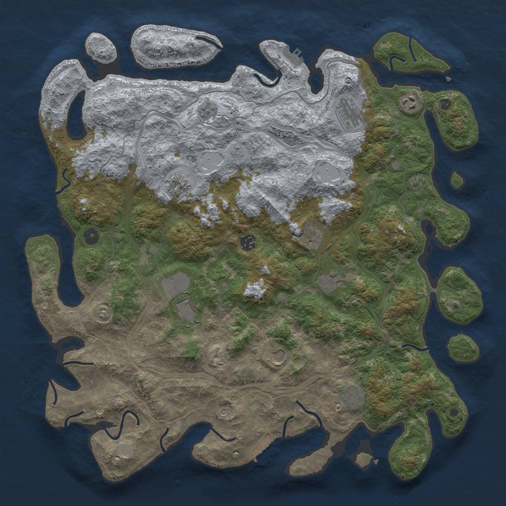 Rust Map: Procedural Map, Size: 4800, Seed: 1723055861, 19 Monuments