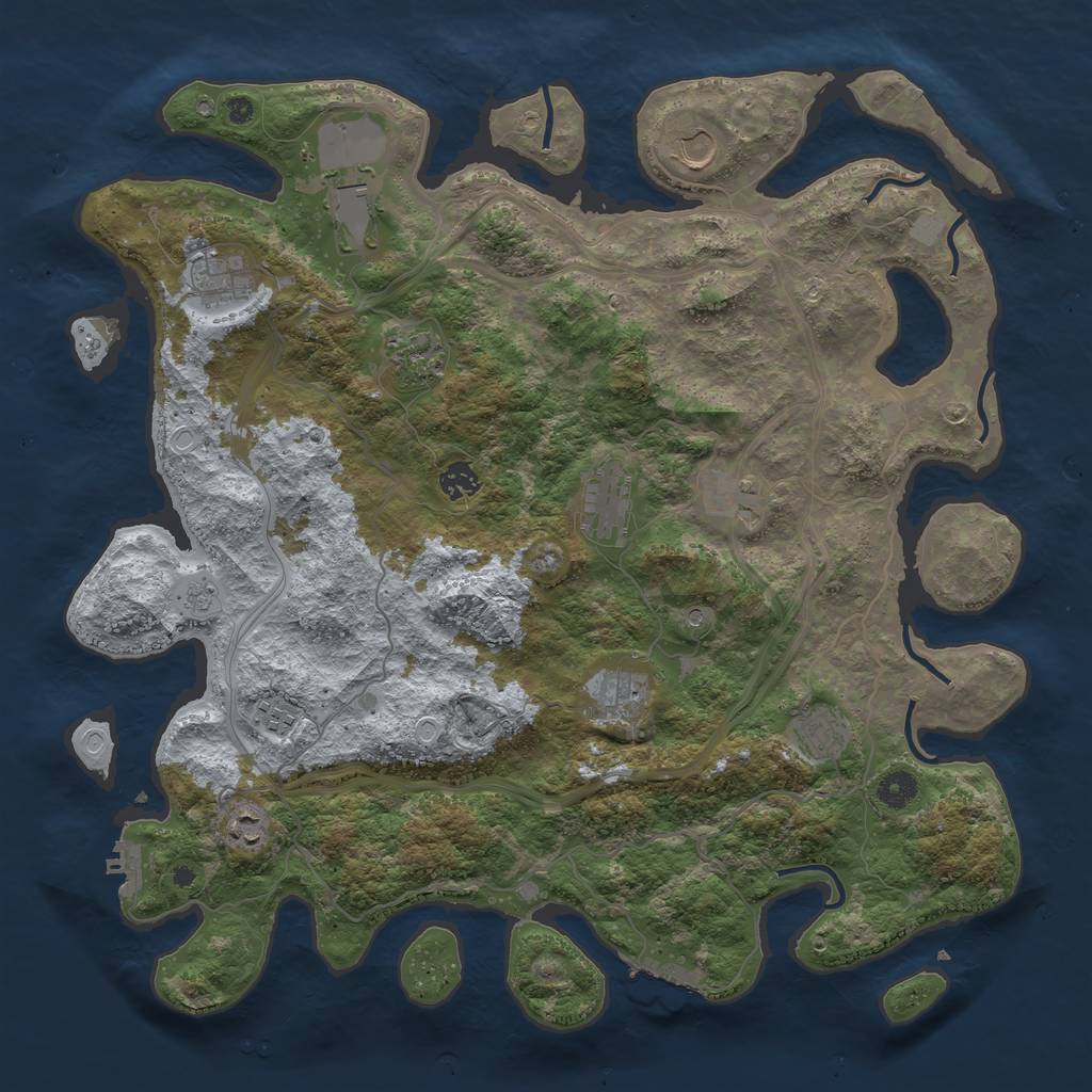 Rust Map: Procedural Map, Size: 4300, Seed: 1139674435, 20 Monuments