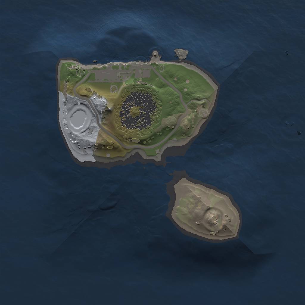 Rust Map: Procedural Map, Size: 1200, Seed: 53258, 4 Monuments