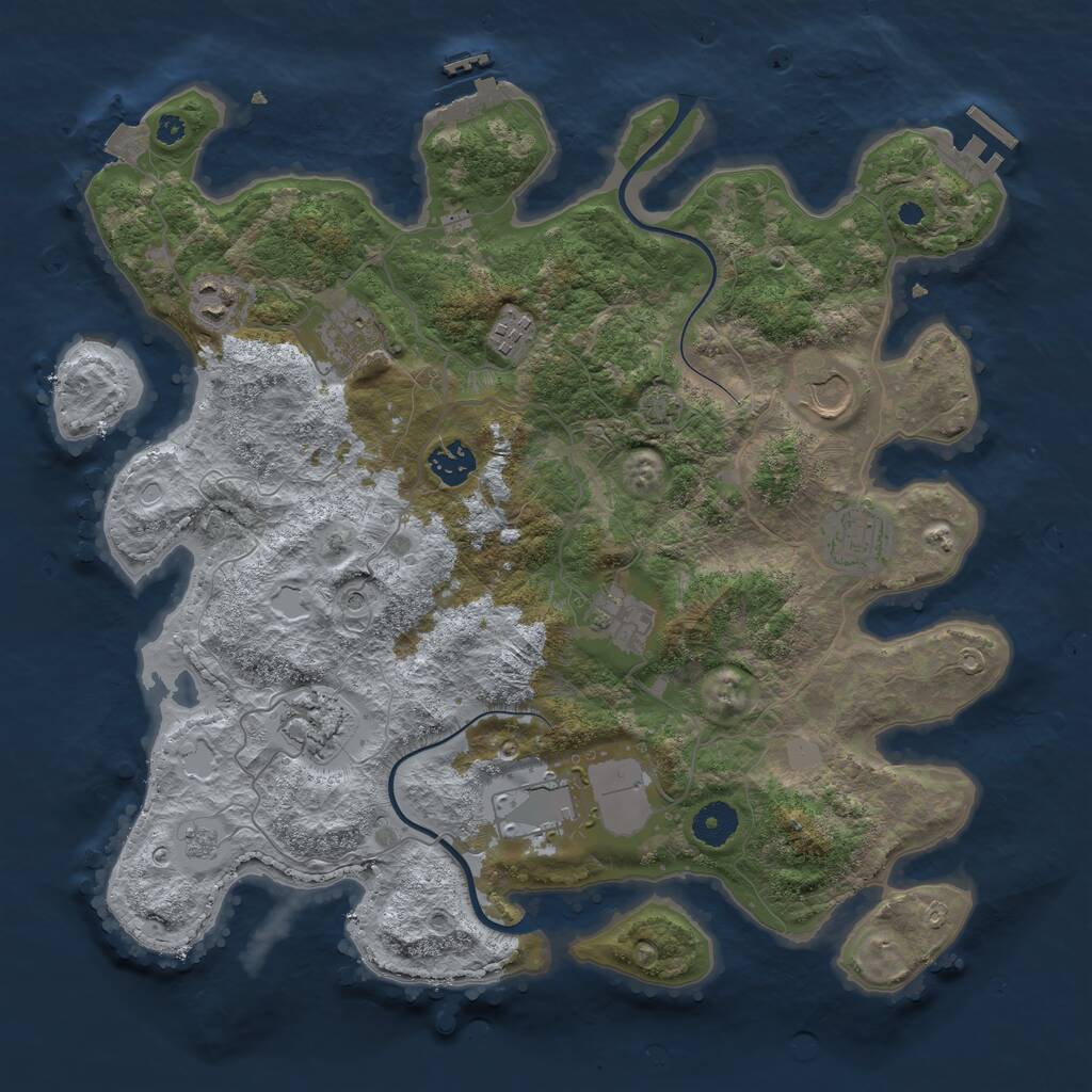 Rust Map: Procedural Map, Size: 3750, Seed: 613241617, 15 Monuments