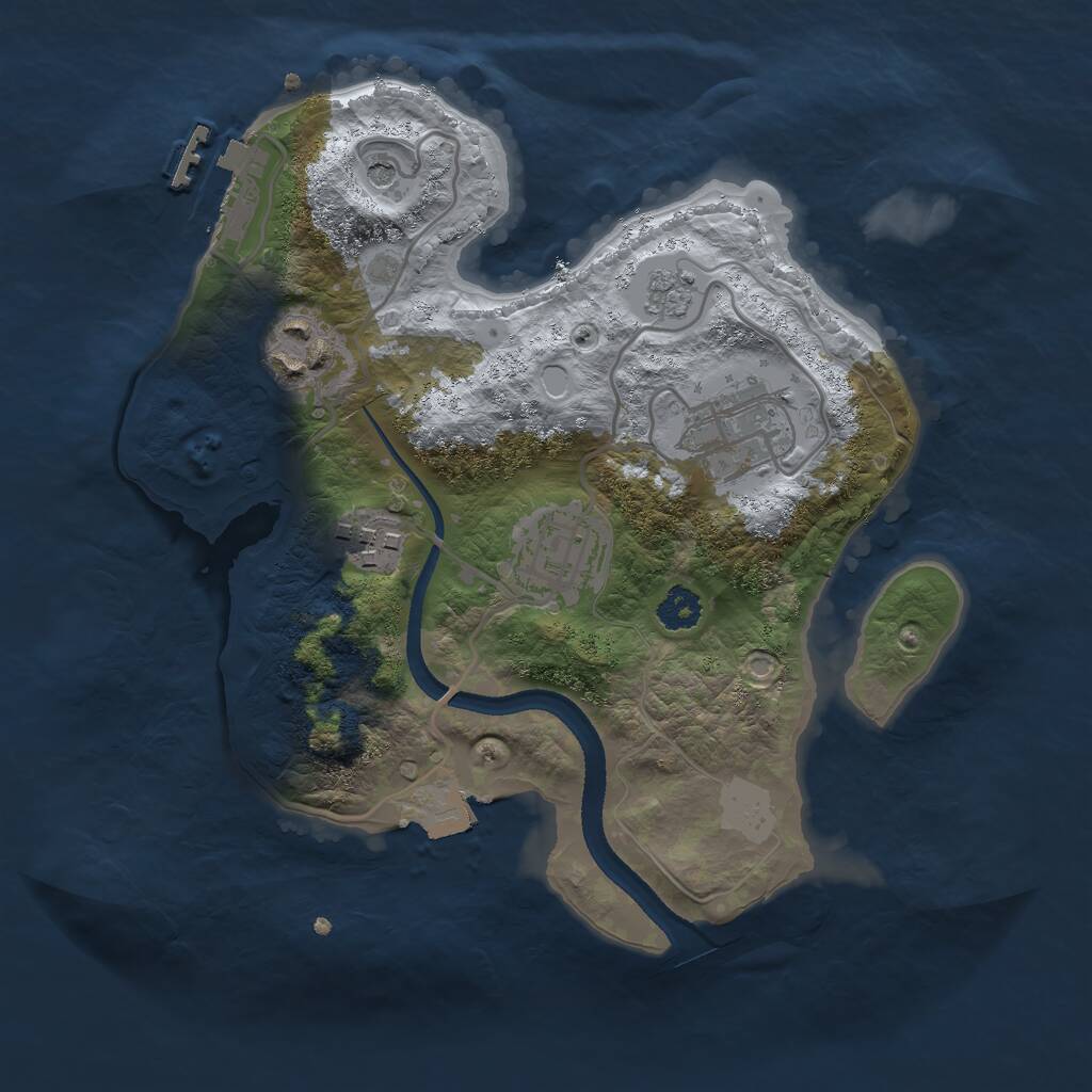 Rust Map: Procedural Map, Size: 2500, Seed: 48813456, 8 Monuments
