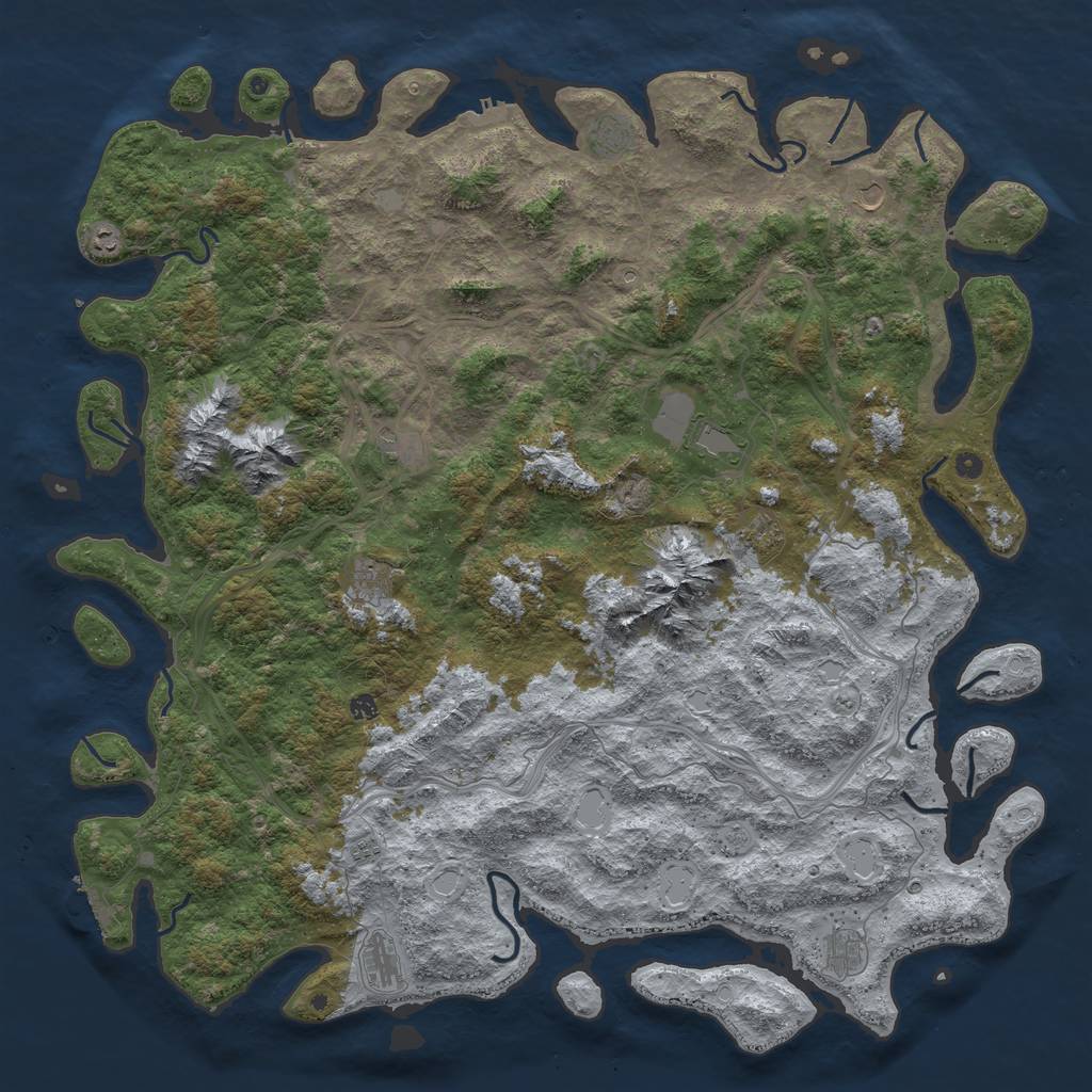 Rust Map: Procedural Map, Size: 6000, Seed: 4549752, 20 Monuments