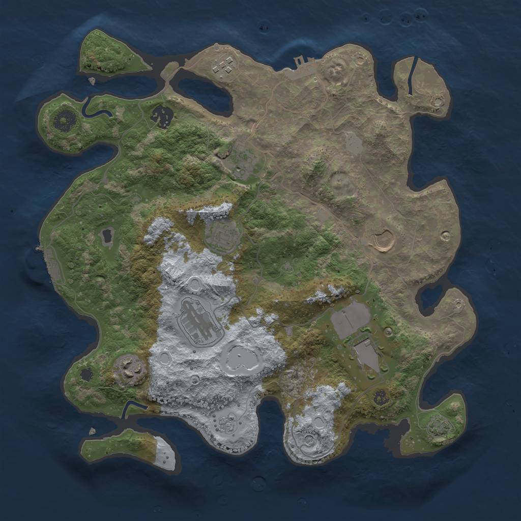 Rust Map: Procedural Map, Size: 3500, Seed: 1790325088, 16 Monuments