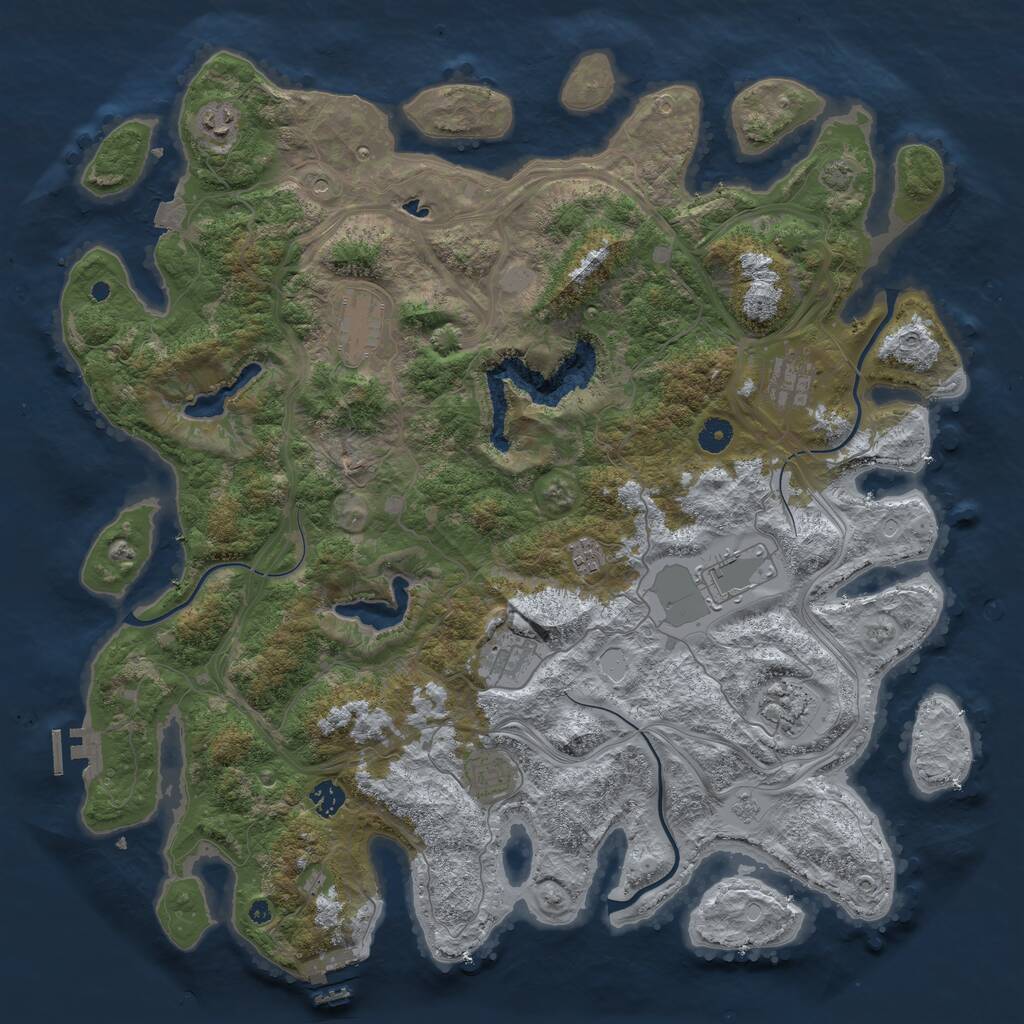 Rust Map: Procedural Map, Size: 4500, Seed: 1639932422, 15 Monuments
