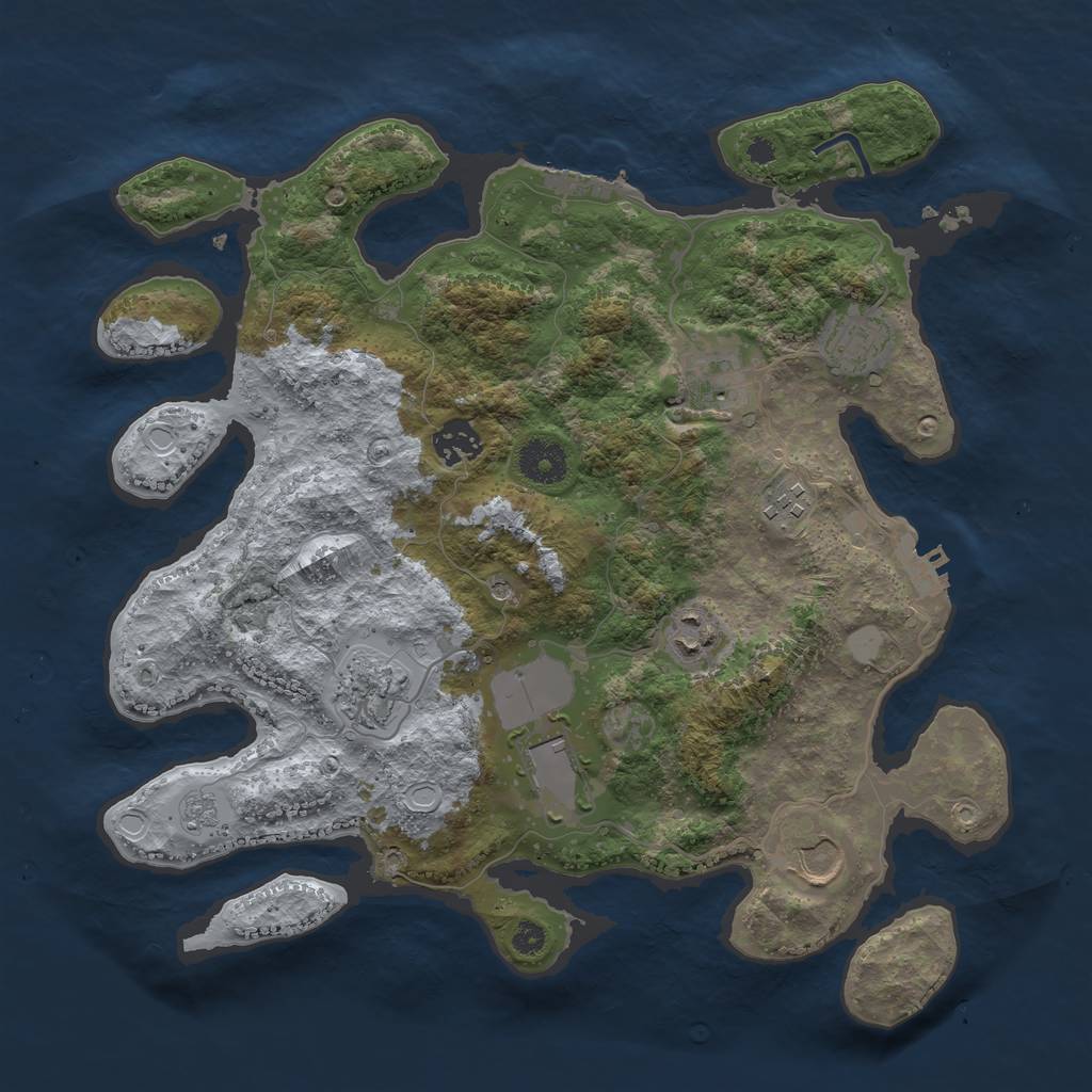 Rust Map: Procedural Map, Size: 3500, Seed: 2132341036, 15 Monuments