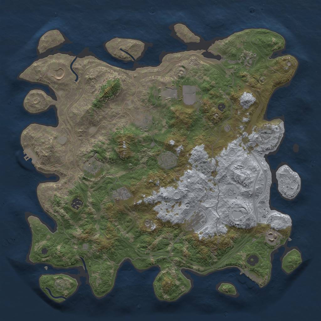 Rust Map: Procedural Map, Size: 4300, Seed: 2093018828, 18 Monuments