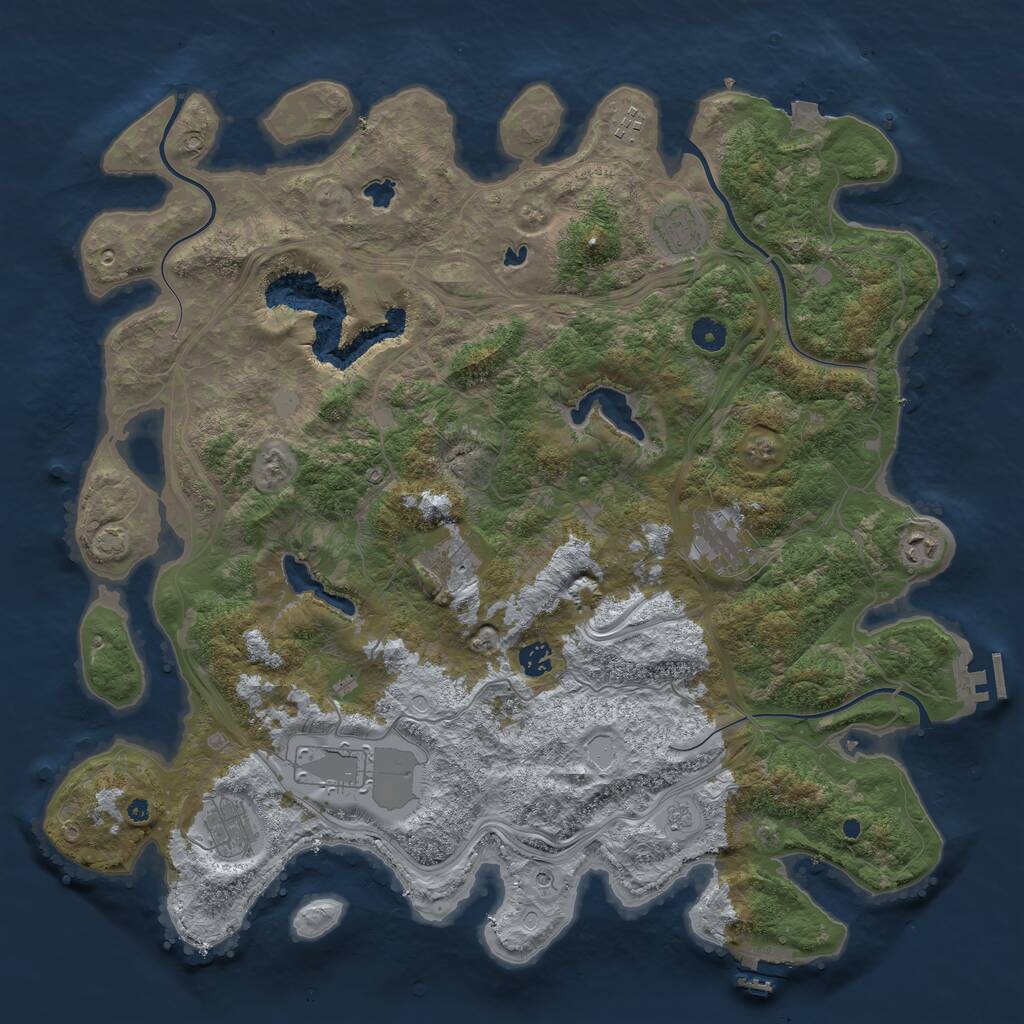 Rust Map: Procedural Map, Size: 4500, Seed: 737209103, 14 Monuments
