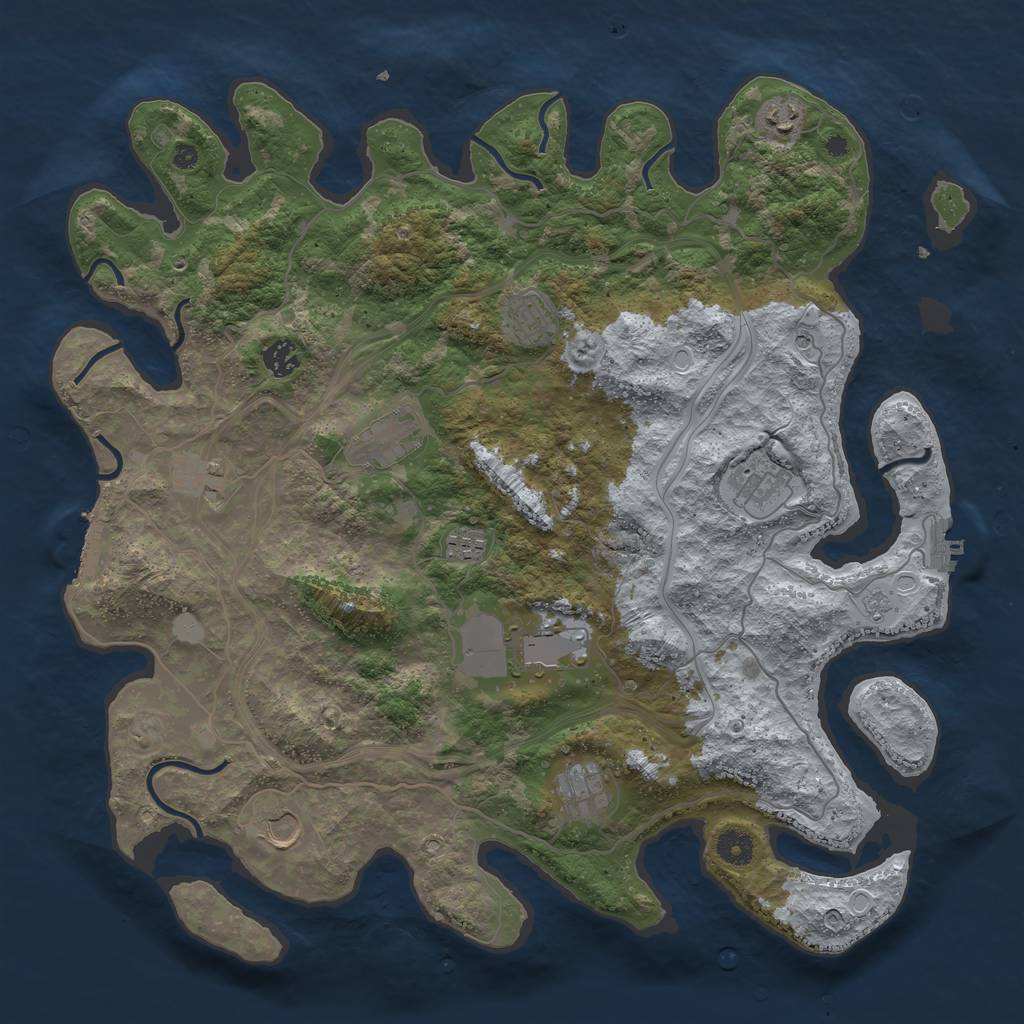 Rust Map: Procedural Map, Size: 4250, Seed: 360698881, 17 Monuments