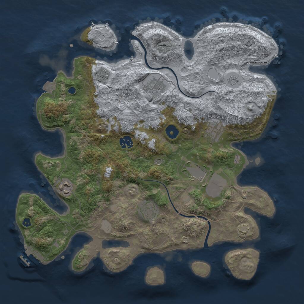 Rust Map: Procedural Map, Size: 3500, Seed: 87431630, 12 Monuments